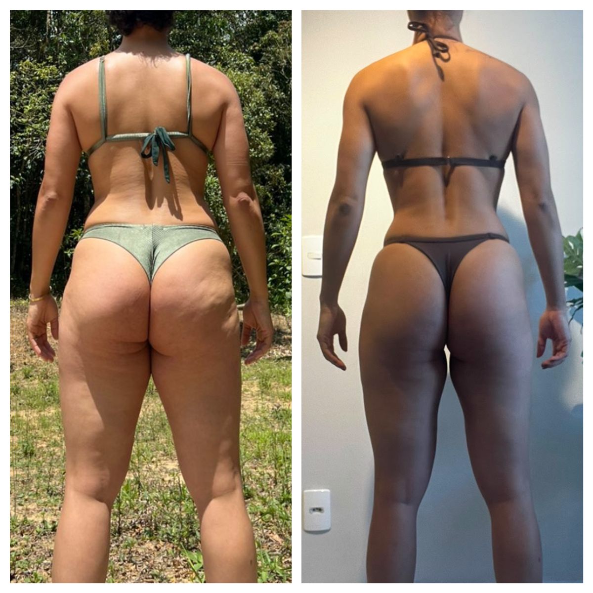 Antes e depois de aluna