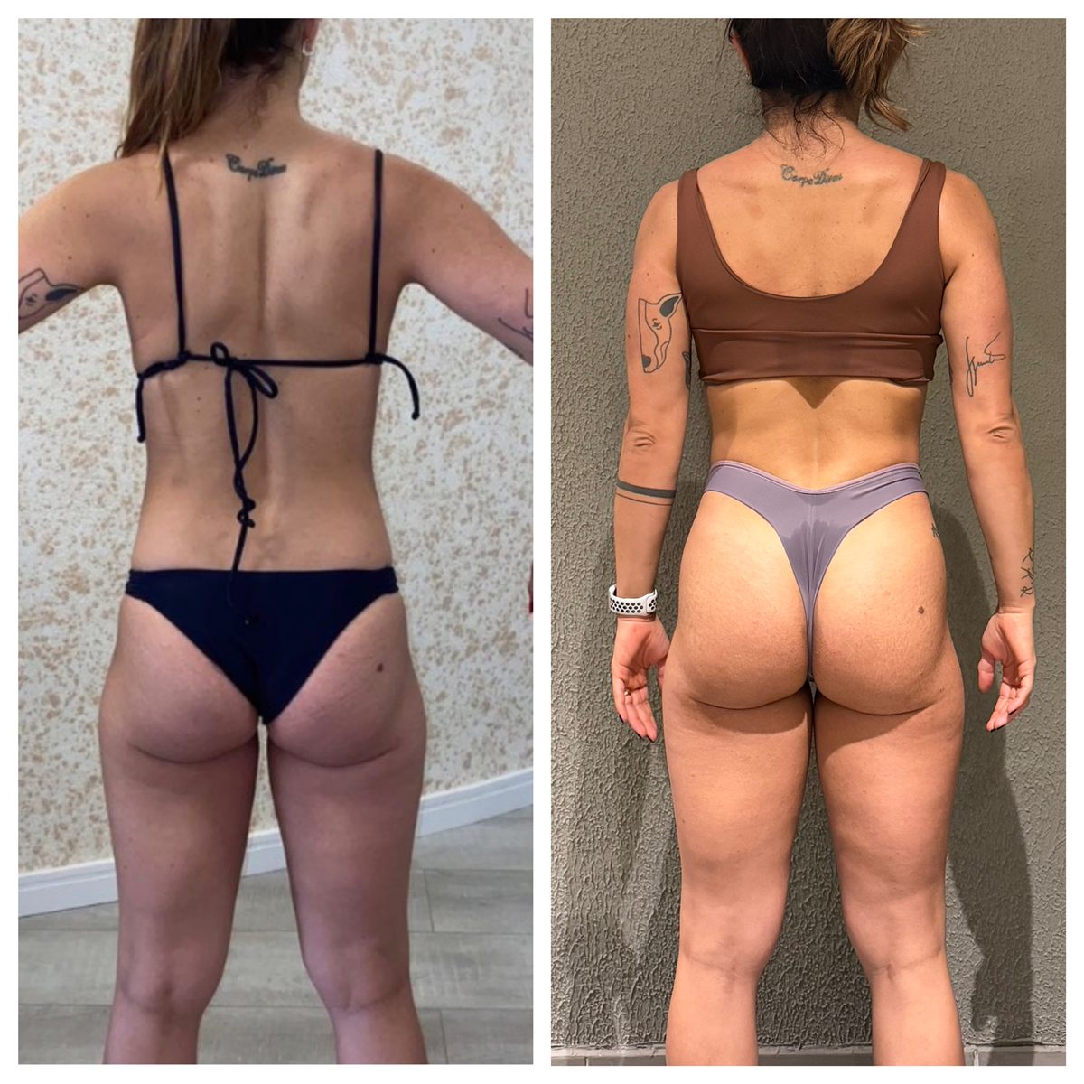 Antes e depois de aluna